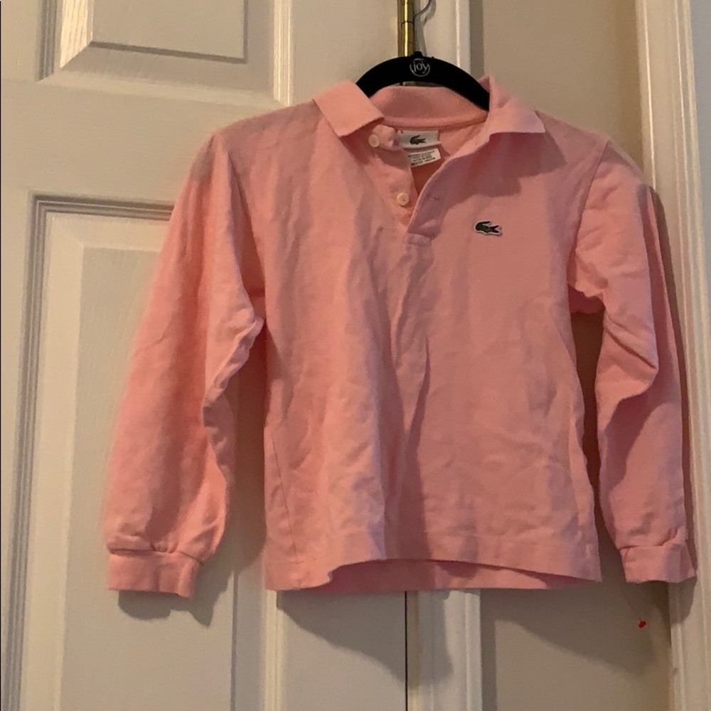 Bubblegum pink Lacoste long sleeve shirt